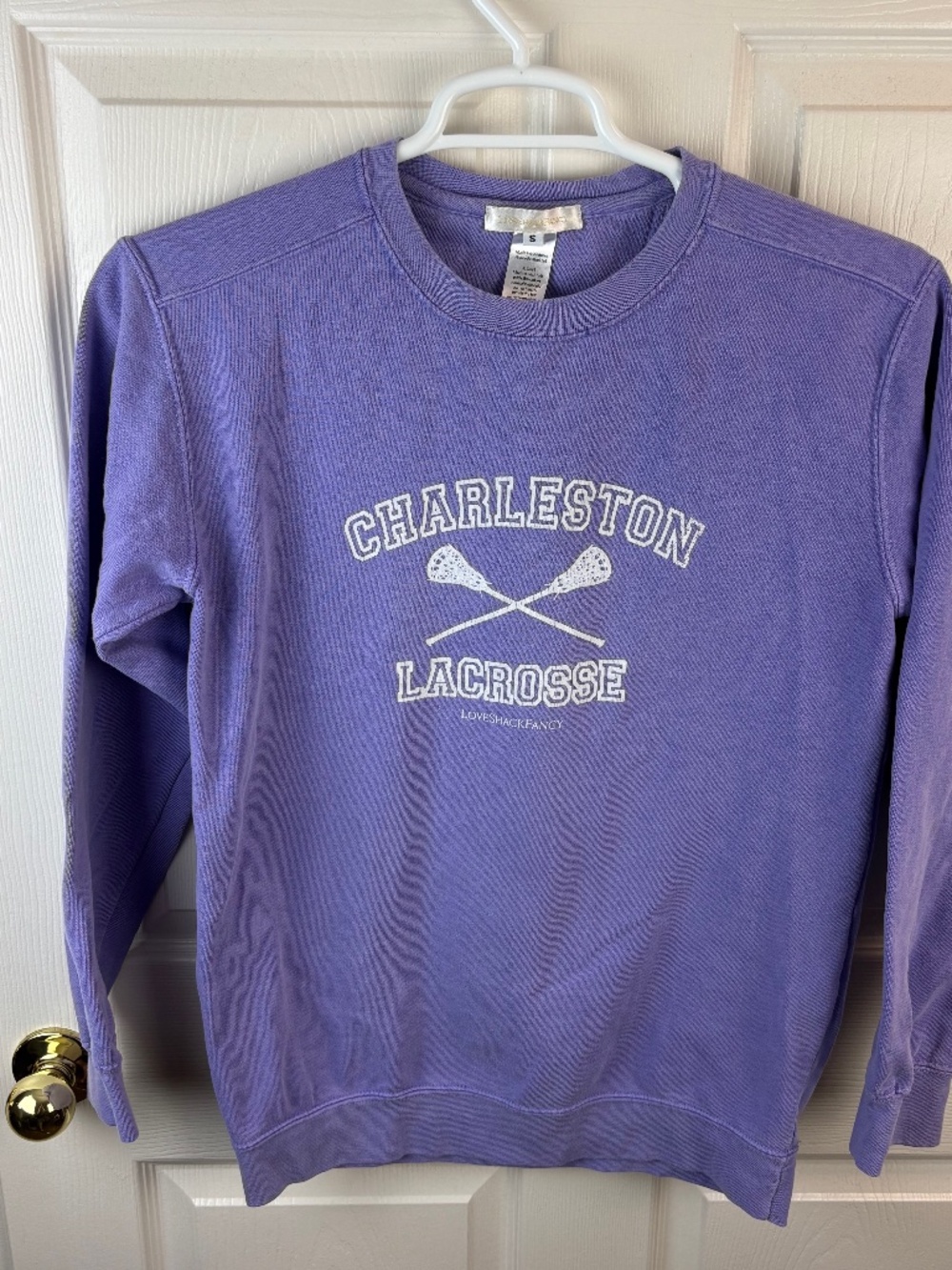LoveShackFancy Charleston Lacrosse Crew Neck Sweatshirt